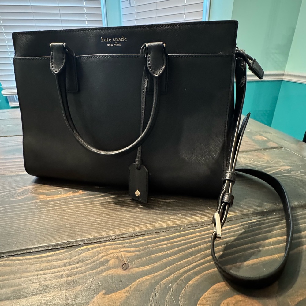 Kate Spade Black Leather Tote Bag